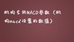 机构专用MACD参数（机构macd设置的数值）