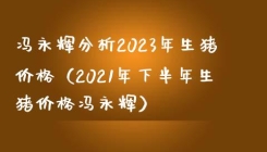冯永辉分析2023年生猪价格（2021年下半年生猪价格冯永辉）