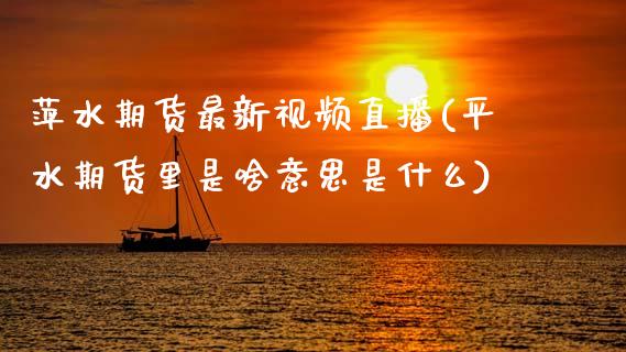 萍水期货最新视频直播(平水期货里是啥意思是什么)_https://www.zcsm.com.cn_期货喊单_第1张