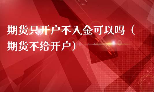 期货只开户不入金可以吗（期货不给开户）_https://www.zcsm.com.cn_期货培训_第1张