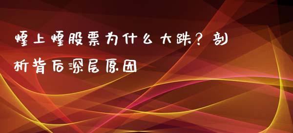 煌上煌股票为什么大跌？剖析背后深层原因_https://www.zcsm.com.cn_期货行情_第1张