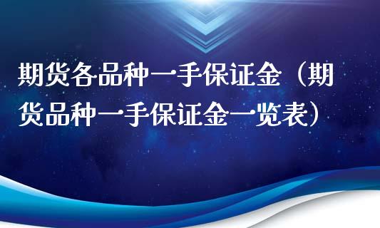 期货各品种一手保证金（期货品种一手保证金一览表）_https://www.zcsm.com.cn_期货喊单_第1张