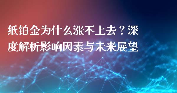 纸铂金为什么涨不上去？深度解析影响因素与未来展望_https://www.zcsm.com.cn_期货培训_第1张