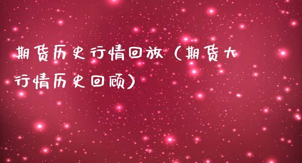 期货历史行情回放（期货大行情历史回顾）_https://www.zcsm.com.cn_期货行情_第1张