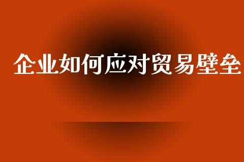 企业如何应对贸易壁垒_https://www.zcsm.com.cn_期货交易_第1张