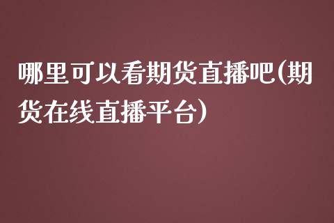 哪里可以看期货直播吧(期货在线直播平台)_https://www.zcsm.com.cn_期货培训_第1张