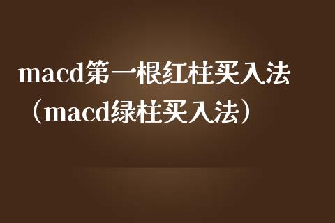 macd第一根红柱买入法（macd绿柱买入法）_https://www.zcsm.com.cn_期货培训_第1张