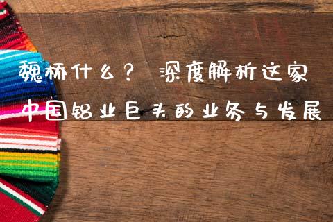 魏桥什么？ 深度解析这家中国铝业巨头的业务与发展_https://www.zcsm.com.cn_期货行情_第1张