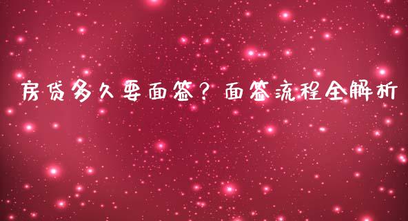 房贷多久要面签？面签流程全解析_https://www.zcsm.com.cn_期货百科_第1张