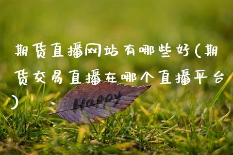 期货直播网站有哪些好(期货交易直播在哪个直播平台)_https://www.zcsm.com.cn_期货喊单_第1张