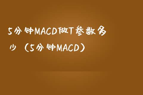 5分钟MACD做T参数多少（5分钟MACD）_https://www.zcsm.com.cn_期货培训_第1张