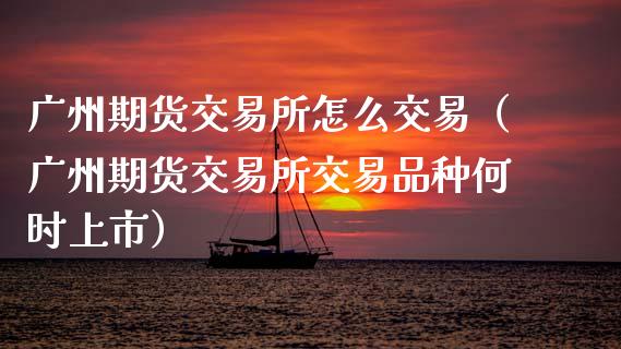 广州期货交易所怎么交易（广州期货交易所交易品种何时上市）_https://www.zcsm.com.cn_期货喊单_第1张