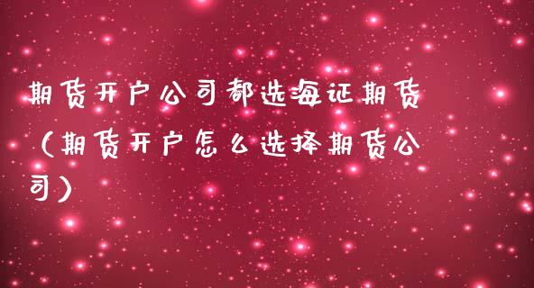 期货开户公司都选海证期货（期货开户怎么选择期货公司）_https://www.zcsm.com.cn_期货培训_第1张