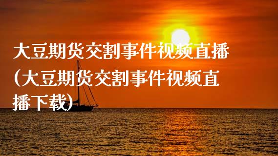 大豆期货交割事件视频直播(大豆期货交割事件视频直播下载)_https://www.zcsm.com.cn_期货培训_第1张