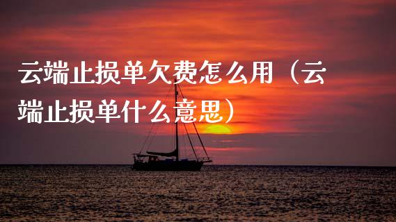 云端止损单欠费怎么用（云端止损单什么意思）_https://www.zcsm.com.cn_期货交易_第1张