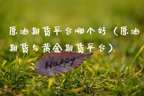 原油期货平台哪个好（原油期货与黄金期货平台）_https://www.zcsm.com.cn_原油期货_第1张