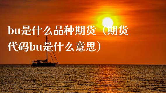 bu是什么品种期货（期货代码bu是什么意思）_https://www.zcsm.com.cn_期货喊单_第1张