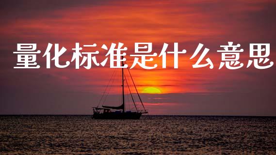 量化标准是什么意思_https://www.zcsm.com.cn_期货喊单_第1张