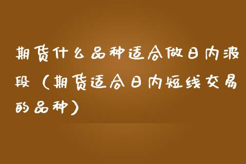 期货什么品种适合做日内波段（期货适合日内短线交易的品种）_https://www.zcsm.com.cn_期货喊单_第1张