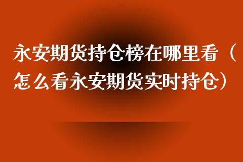 永安期货持仓榜在哪里看（怎么看永安期货实时持仓）_https://www.zcsm.com.cn_期货交易_第1张