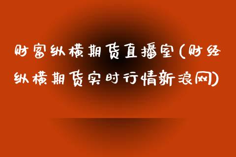 财富纵横期货直播室(财经纵横期货实时行情新浪网)_https://www.zcsm.com.cn_期货培训_第1张