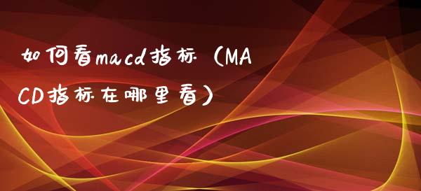 如何看macd指标（MACD指标在哪里看）_https://www.zcsm.com.cn_期货培训_第1张