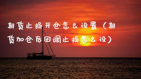 期货止损开仓怎么设置（期货加仓后回调止损怎么设）_https://www.zcsm.com.cn_期货交易_第1张