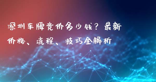 深圳车牌竞价多少钱？最新价格、流程、技巧全解析_https://www.zcsm.com.cn_期货培训_第1张