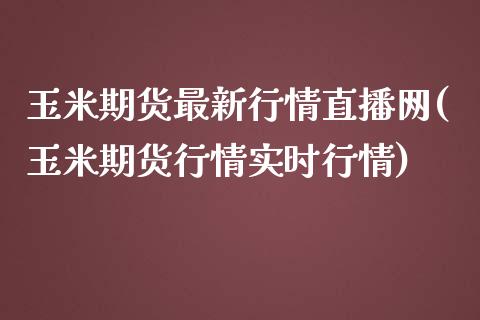 玉米期货最新行情直播网(玉米期货行情实时行情)_https://www.zcsm.com.cn_期货喊单_第1张