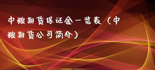 中粮期货保证金一览表（中粮期货公司简介）_https://www.zcsm.com.cn_期货交易_第1张