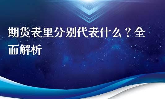 期货表里分别代表什么？全面解析_https://www.zcsm.com.cn_期货百科_第1张
