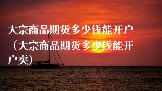 大宗商品期货多少钱能开户（大宗商品期货多少钱能开户卖）_https://www.zcsm.com.cn_期货培训_第1张