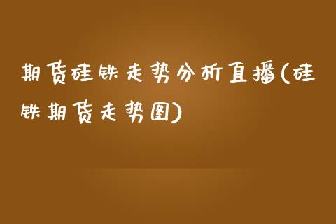 期货硅铁走势分析直播(硅铁期货走势图)_https://www.zcsm.com.cn_期货行情_第1张