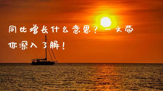 同比增长什么意思？一文带你深入了解！_https://www.zcsm.com.cn_期货百科_第1张
