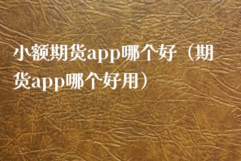 小额期货app哪个好（期货app哪个好用）_https://www.zcsm.com.cn_原油期货_第1张