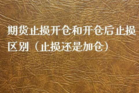 期货止损开仓和开仓后止损区别（止损还是加仓）_https://www.zcsm.com.cn_期货交易_第1张