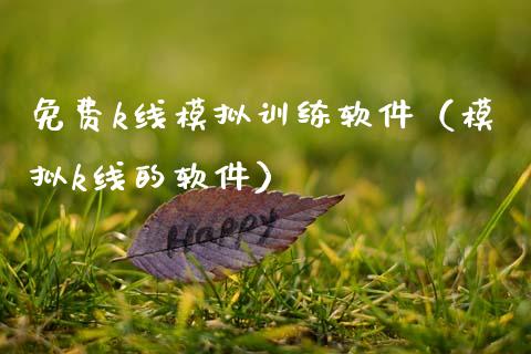 免费k线模拟训练软件（模拟k线的软件）_https://www.zcsm.com.cn_期货交易_第1张