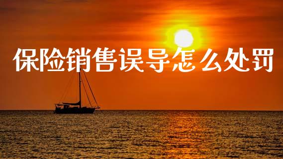 保险销售误导怎么处罚_https://www.zcsm.com.cn_期货百科_第1张