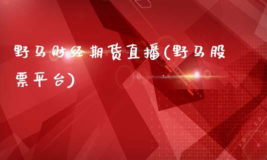 野马财经期货直播(野马股票平台)_https://www.zcsm.com.cn_期货喊单_第1张