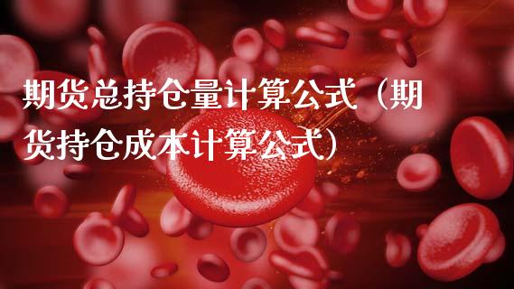 期货总持仓量计算公式（期货持仓成本计算公式）_https://www.zcsm.com.cn_期货交易_第1张
