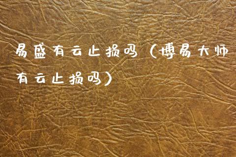 易盛有云止损吗（博易大师有云止损吗）_https://www.zcsm.com.cn_期货交易_第1张