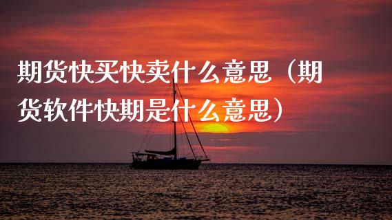 期货快买快卖什么意思（期货软件快期是什么意思）_https://www.zcsm.com.cn_期货培训_第1张