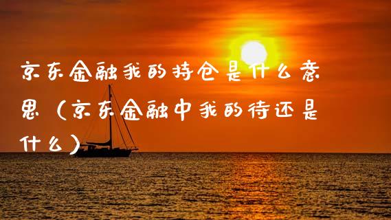 京东金融我的持仓是什么意思（京东金融中我的待还是什么）_https://www.zcsm.com.cn_期货交易_第1张