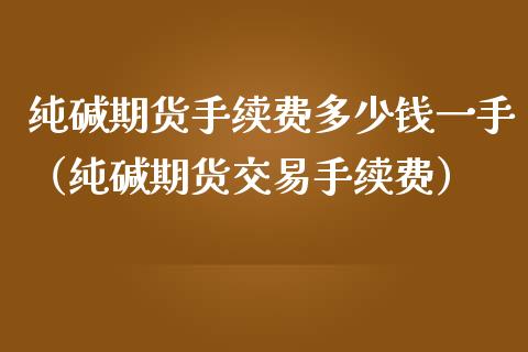 纯碱期货手续费多少钱一手（纯碱期货交易手续费）_https://www.zcsm.com.cn_期货行情_第1张
