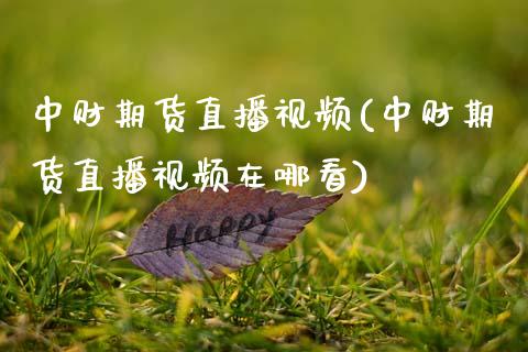 中财期货直播视频(中财期货直播视频在哪看)_https://www.zcsm.com.cn_期货培训_第1张