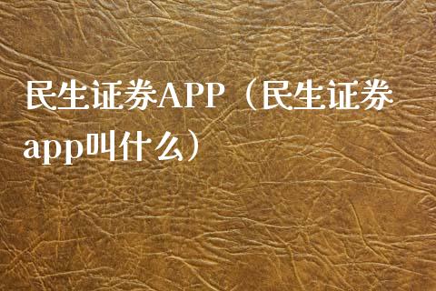 民生证券APP（民生证券app叫什么）_https://www.zcsm.com.cn_原油期货_第1张