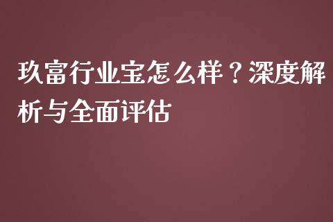 玖富行业宝怎么样？深度解析与全面评估_https://www.zcsm.com.cn_期货喊单_第1张
