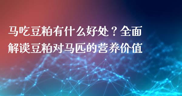 马吃豆粕有什么好处？全面解读豆粕对马匹的营养价值_https://www.zcsm.com.cn_期货喊单_第1张