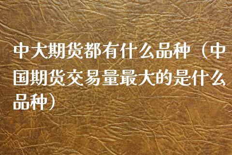 中大期货都有什么品种（中国期货交易量最大的是什么品种）_https://www.zcsm.com.cn_期货喊单_第1张