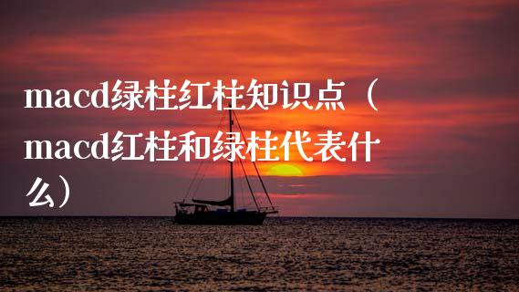 macd绿柱红柱知识点（macd红柱和绿柱代表什么）_https://www.zcsm.com.cn_期货培训_第1张